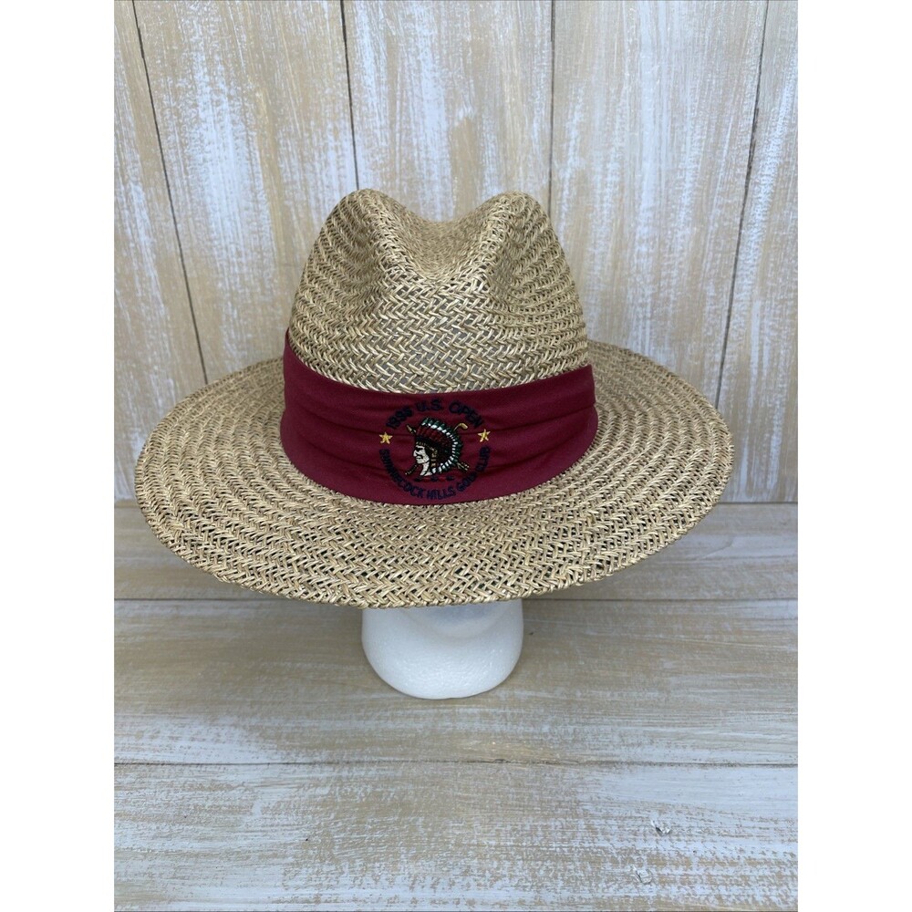 Vintage 1995 US Open Shinnecock Hills Golf Club Straw Hat Firethorn
